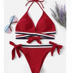 Never worn Shein red, white and blue bikini